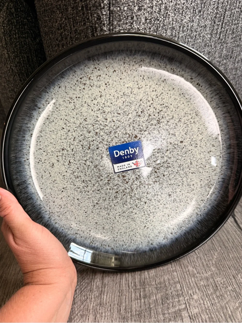 Denby Grey Speckle Glazed Dinner Plate - Grey